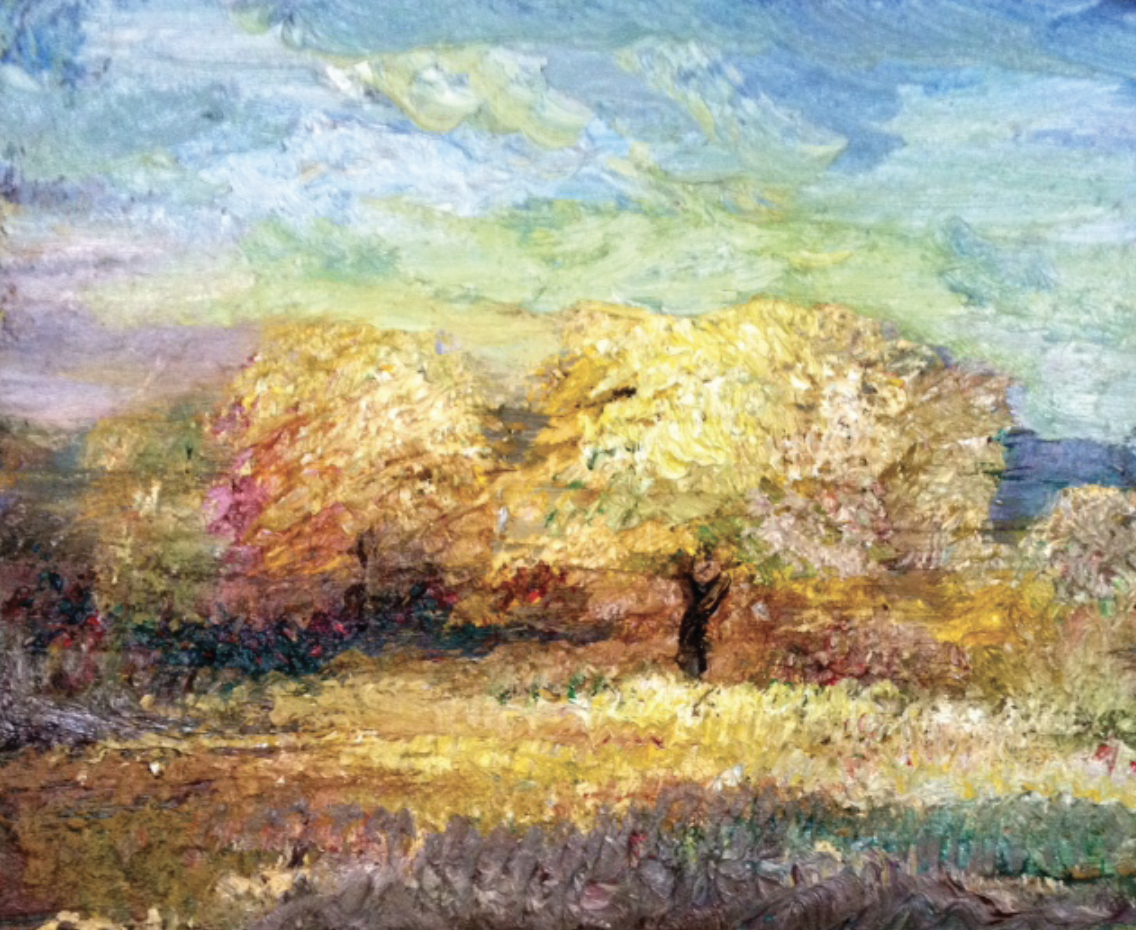 Sean Stull, “Apple Trees Near Tasker Hill” Oil on Canvas