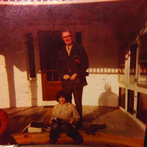Main house 1976. Standing: Fentress Gardner, one of the founders of the Hawthorne Valley Farm program. Sitting: Daniel Farber, 1980. I snapped that photo.
